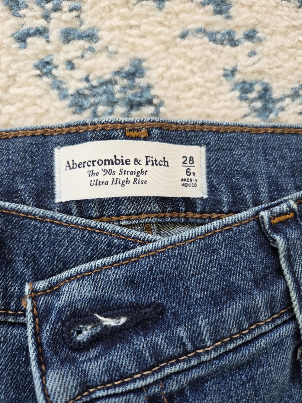 Abercrombie & Fitch Women's '90s Straight Ultra High Rise Jeans in Blue